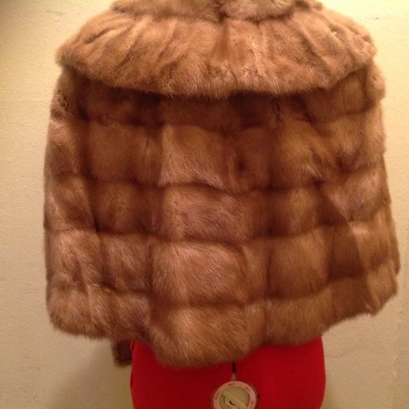 *Sale* Vintage Genuine Mink Fur Stole Cape Wrap - Picture 2 of 11